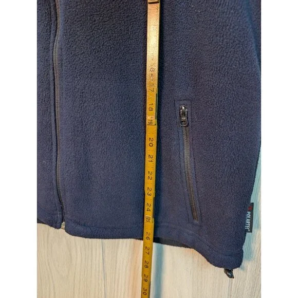 Eddie Bauer Polartec Navy Blue Fleece Full Zip Vest Size Large L Sleeveless - Picture 6 of 6